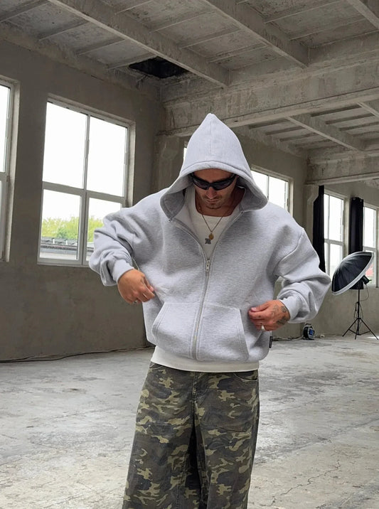 Sweat zippé - grey melange