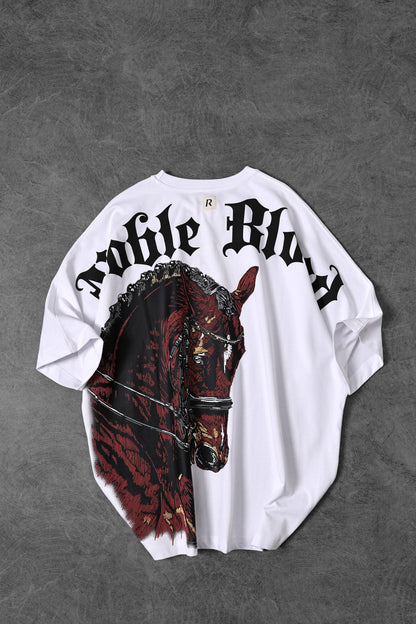 BLACK HORSE T-SHIRT OVERSIZE