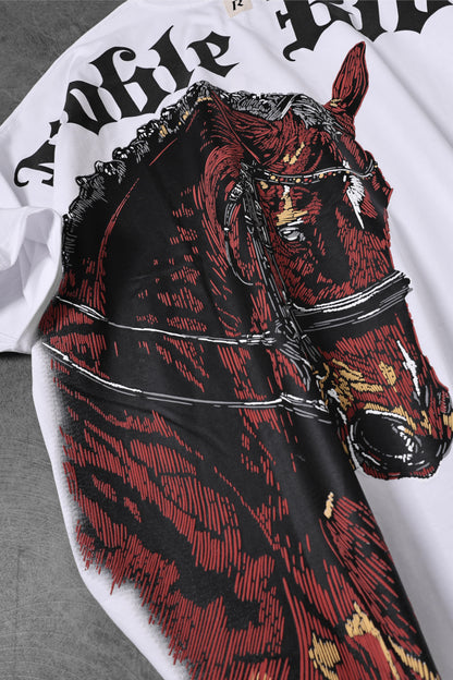 BLACK HORSE T-SHIRT OVERSIZE