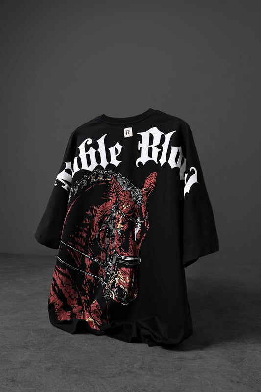 BLACK HORSE T-SHIRT OVERSIZE